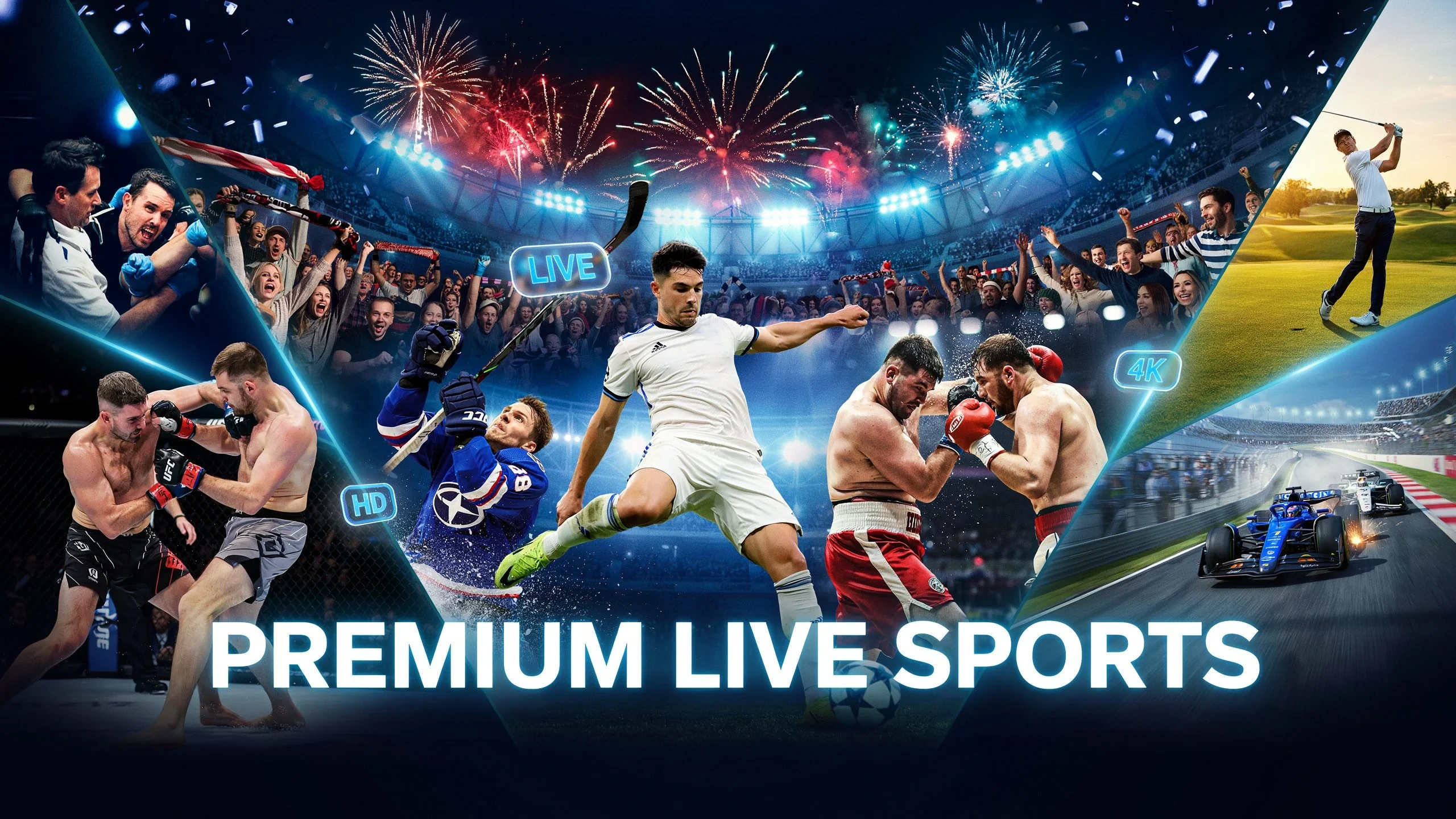 IPTV subscription UK guide showing live channels, sport and 4K on multiple devices